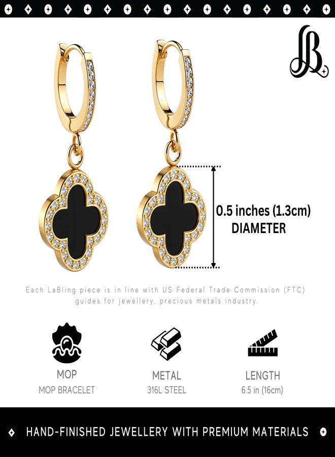 LaBling Hoop Earrings for Women | Hoop Earrings for Women | Lovely Gift - Black - Image 2